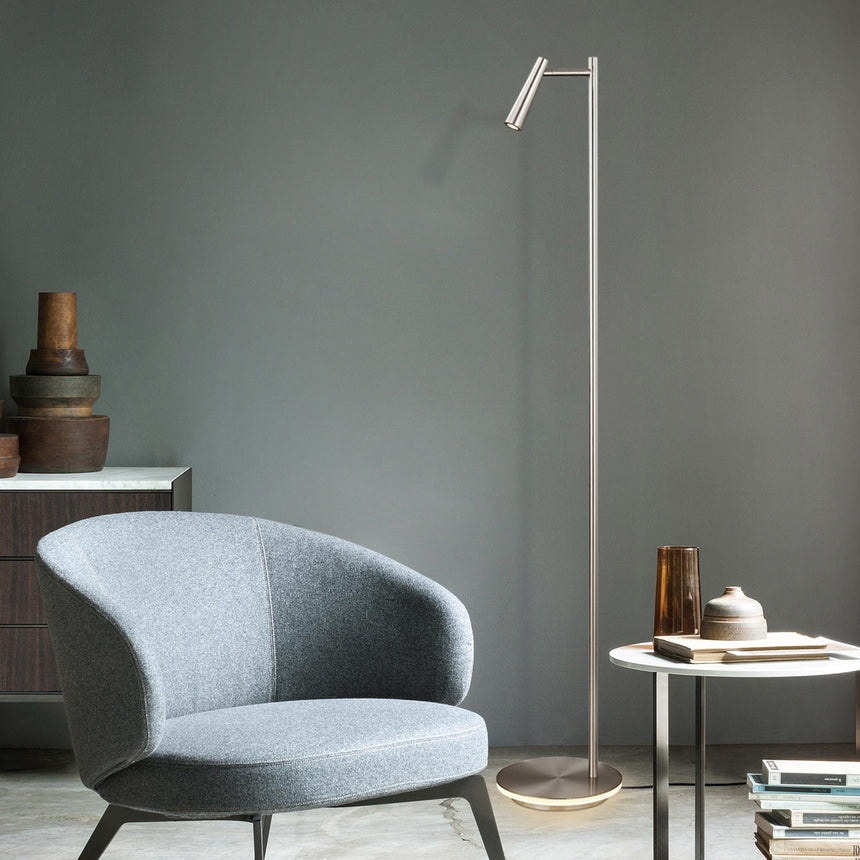 ACB Panau Floor Lamp Satin Nickel LED + LED Two Switches, Adjustable H36600NS