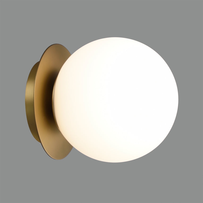 ACB Parma Wall Lamp 16/3946-15 IP Opal/Old Matte Gold, LED E27 15W, I IP44, (E27 max. Ø45 mm) A3946080O