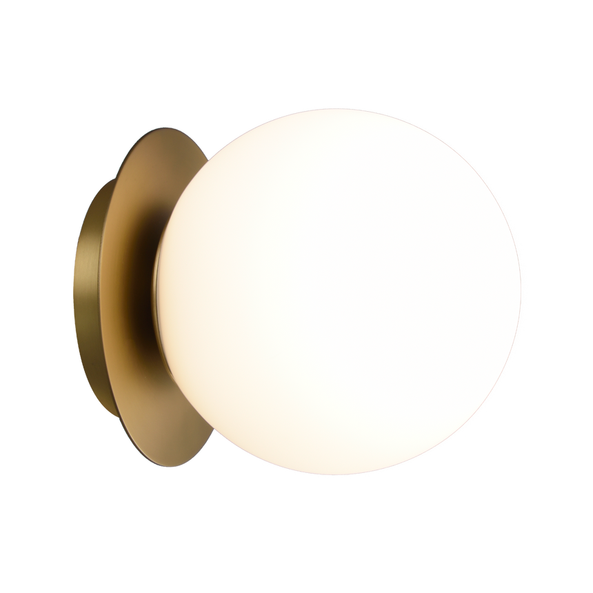 ACB Parma Wall Lamp 16/3946-15 IP Opal/Old Matte Gold, LED E27 15W, I IP44, (E27 max. Ø45 mm) A3946080O