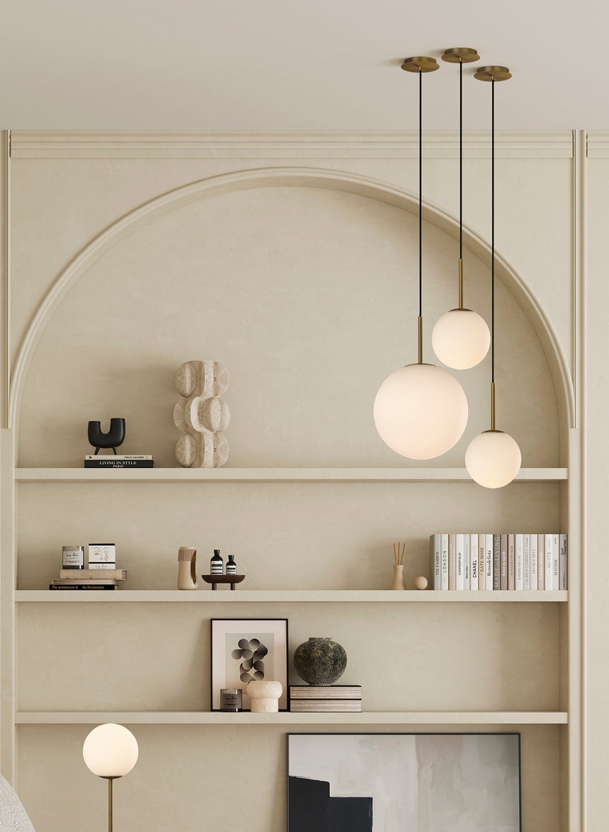 ACB Parma Lámpara de techo colgante baño LED oro viejo mate/opal E27 15W IP44 C3946180O