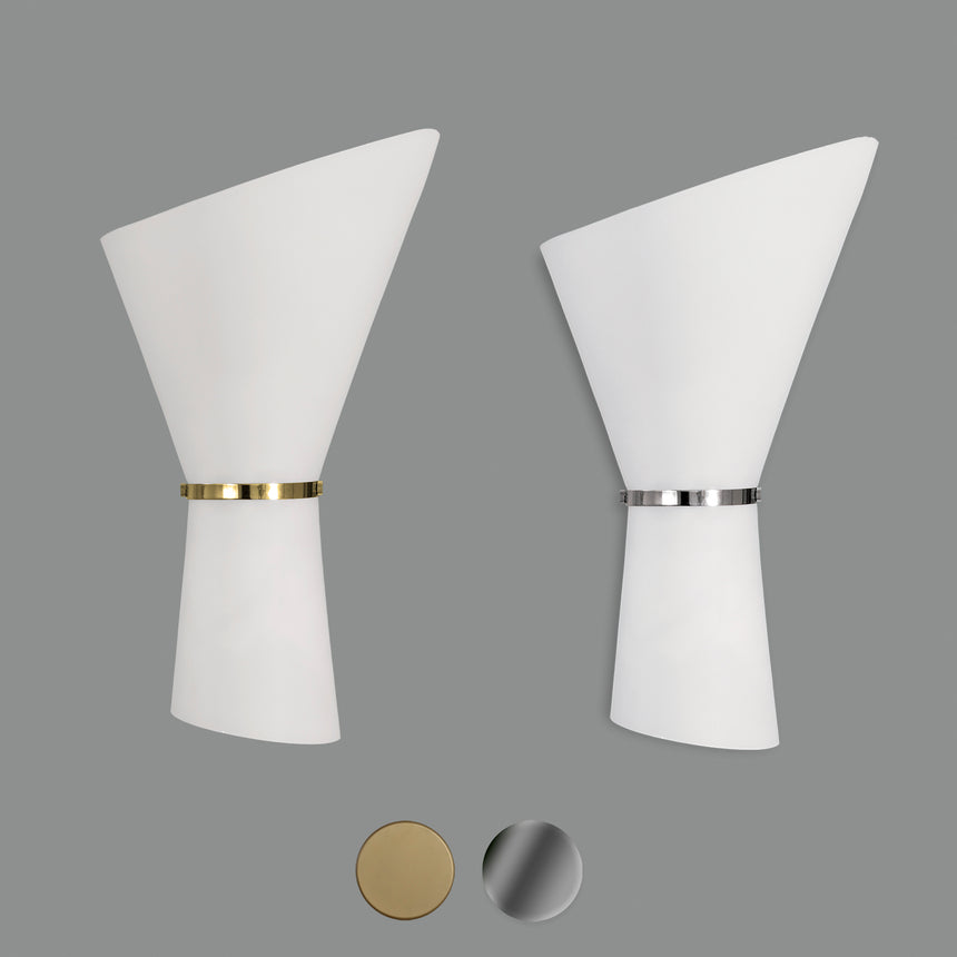 ACB Perla Aplique LED opal cromo oro E27 2x15W A30201OP