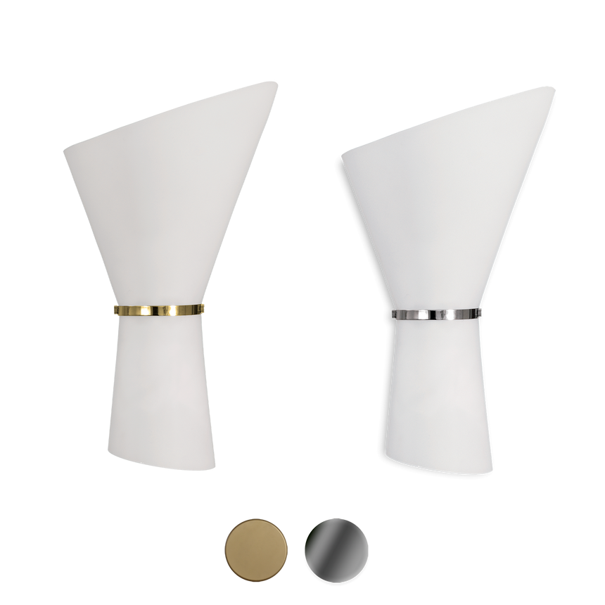 ACB Perla Aplique LED opal cromo oro E27 2x15W A30201OP