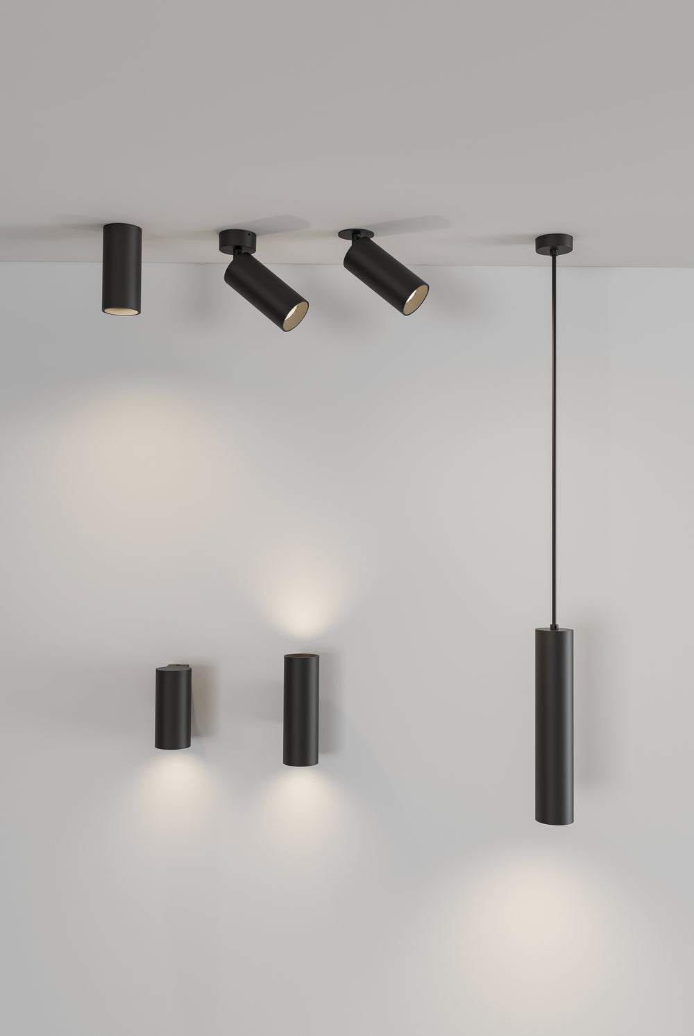ACB Pipe Wall Lamp 16/3986 Textured Black, LED COB 12W 3000K 1240lm, CRI90, integrated LED A3986000N