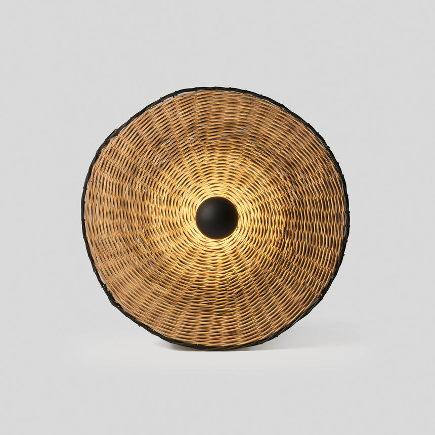 Faro COSTAS 600 H70 Lámpara aplique/plafón negra/ratán 62173-69