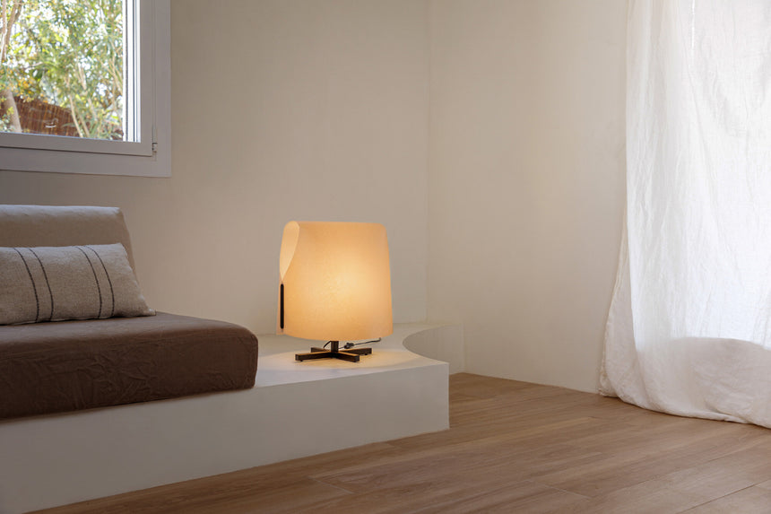 Faro LUANG M Black/camel table lamp 23002-58