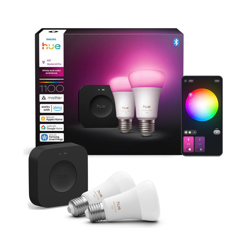 Philips Hue White and Color Ambiance Kit de inicio negro RGBW 5W 1100lm (3 uds) 8721103107619