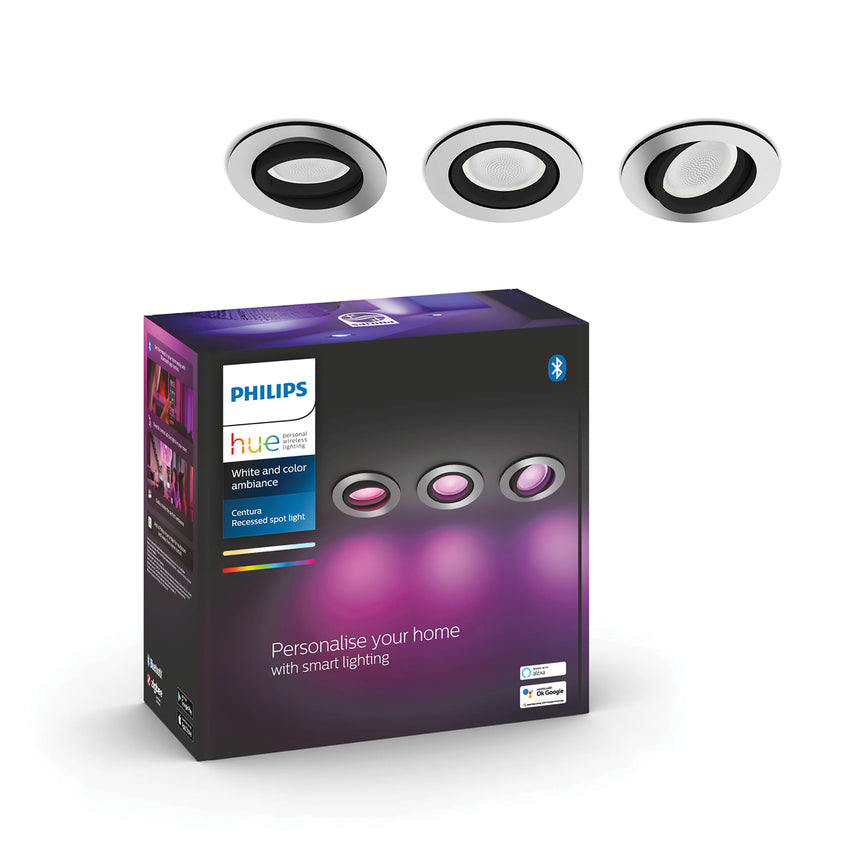 Philips Hue White and Color Ambiance Empotrable centura plata RGBW 4,2W (3 uds) 8720169318854