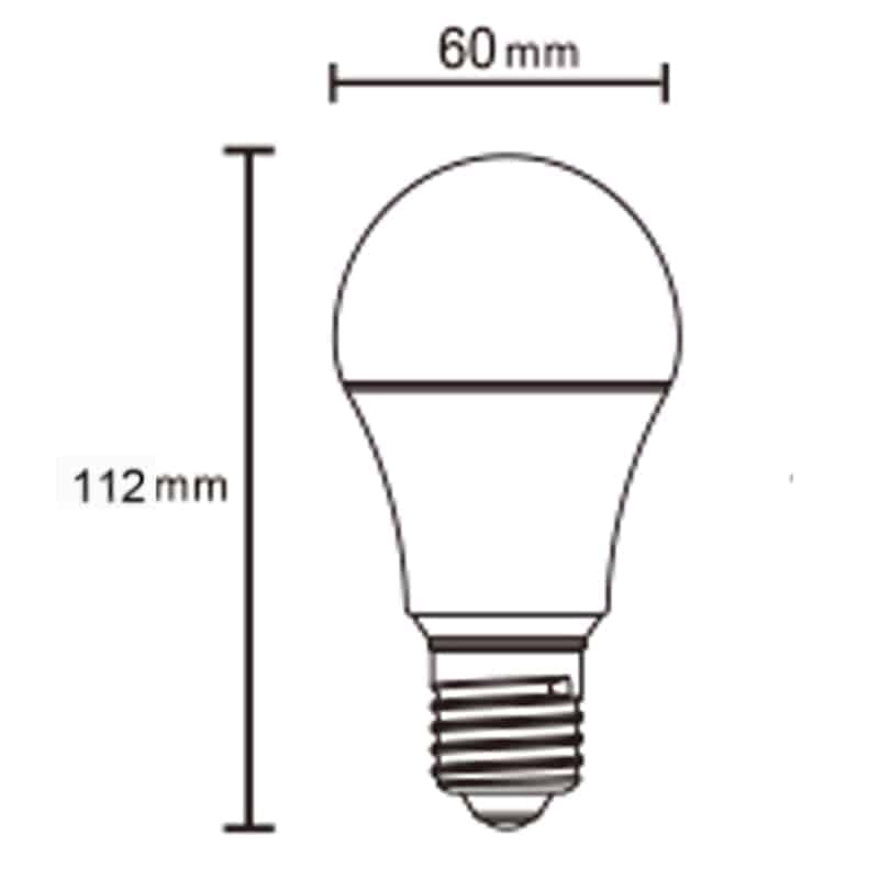 Plano de medidas - Mantra Bombilla E27 LED E27 10W 3000K 1050lm blanco R09133