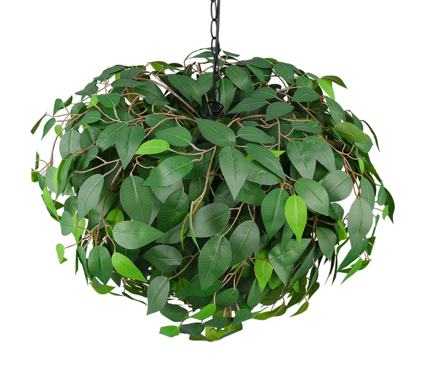 Lámpara de techo colgante Trio Leavy 4 luces negro mate y verde 150cm R10464015 - vista 5