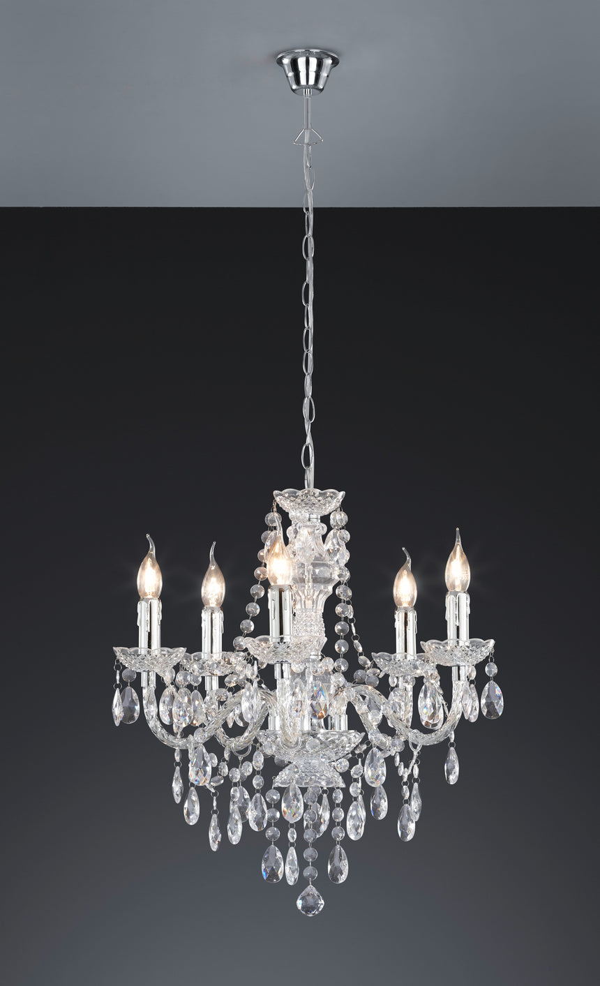 Plafón de techo Trio Lüster LED cromo 2700K Ø52cm R1107-00