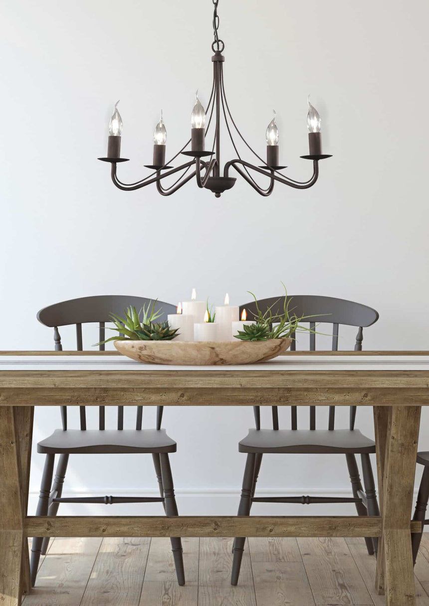 Trio Country Rust Metal Ceiling Lamp R1198-24