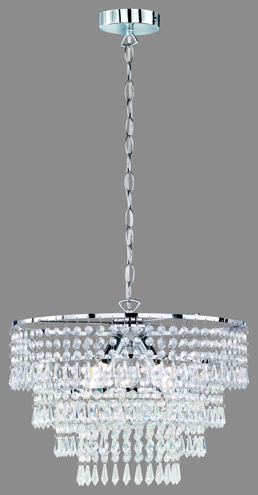 Lámpara de techo colgante Trio Orient LED cromo 2700K 150cm R13473006