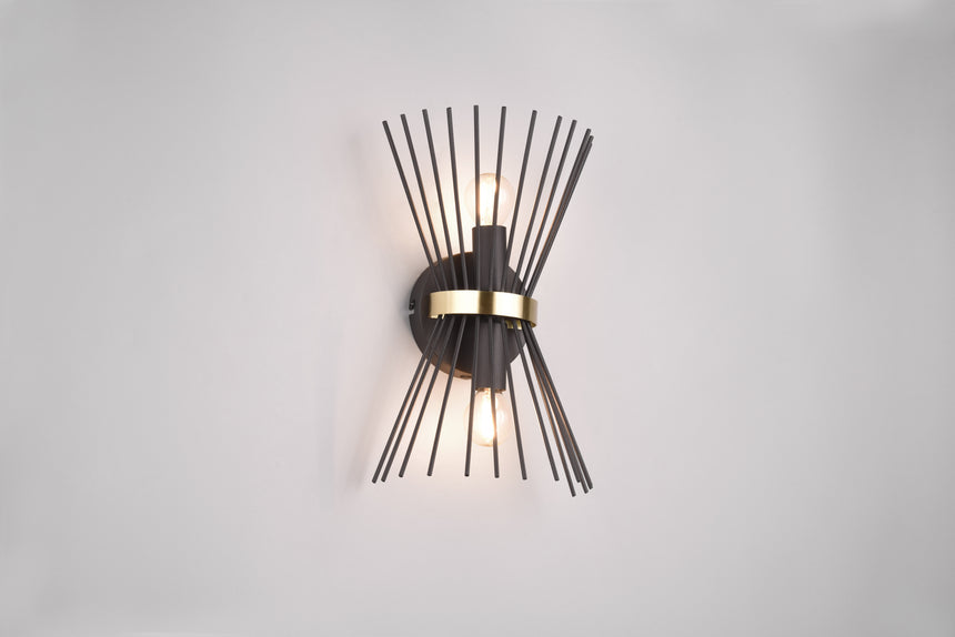 Aplique de pared Trio Rod LED negro y dorado 2700K 31cm R21532080