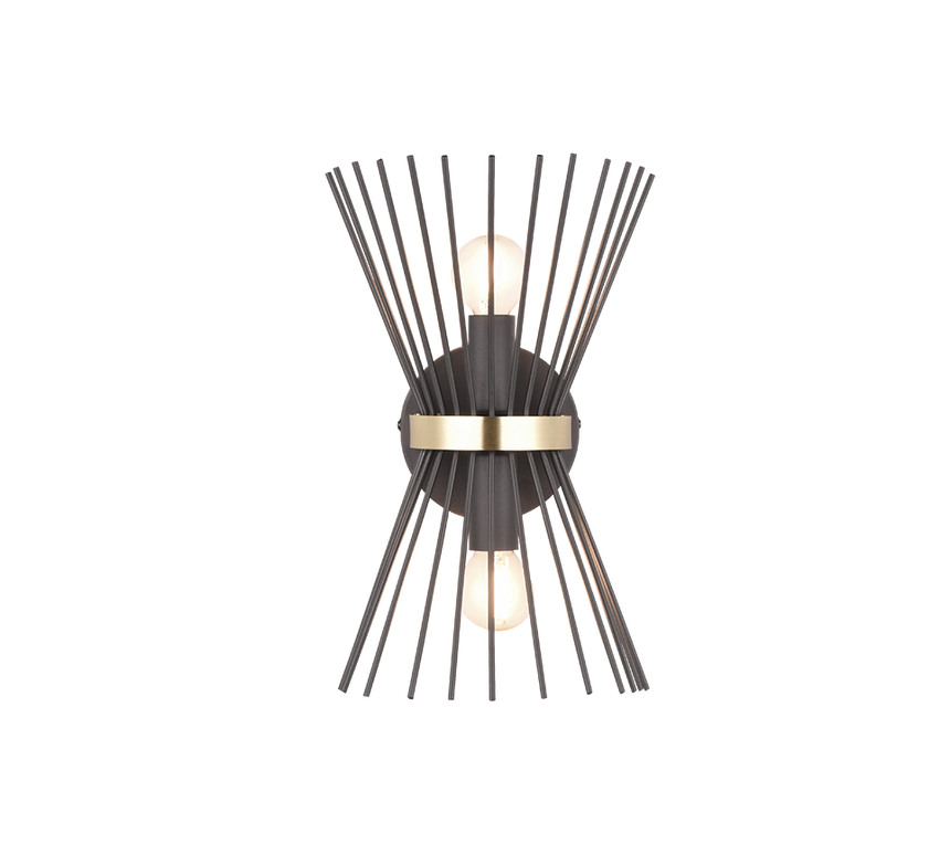 Aplique de pared Trio Rod LED negro y dorado 2700K 31cm R21532080