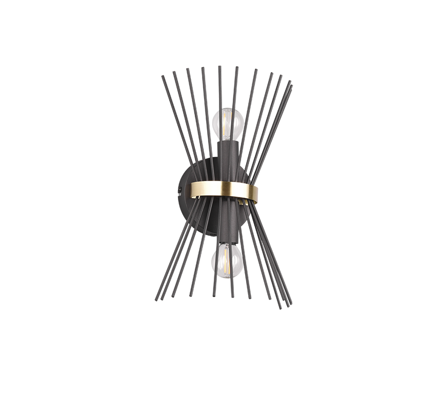 Aplique de pared Trio Rod LED negro y dorado 2700K 31cm R21532080