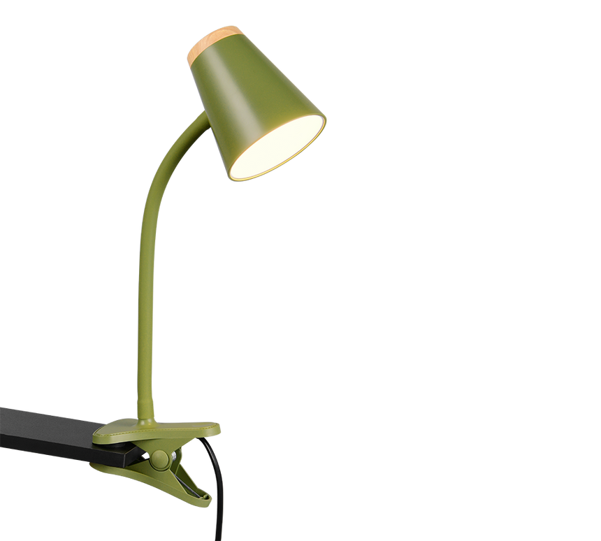 Flexo con pinza Trio Pongo LED verde 3000K R25831115