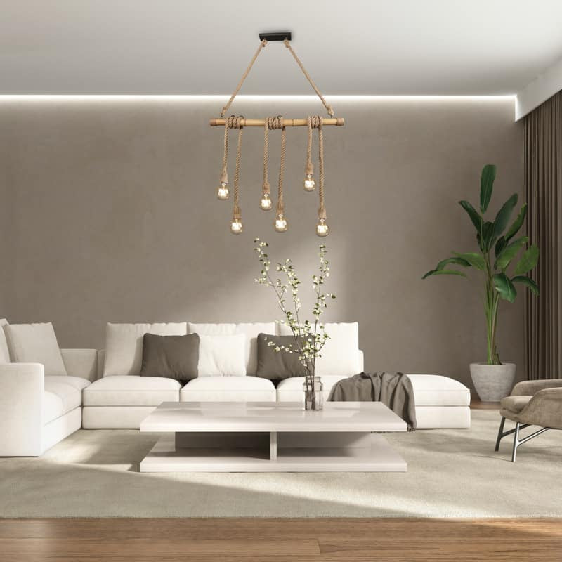 Trio Wilma Brown Bamboo Pendant Lamp R30130626