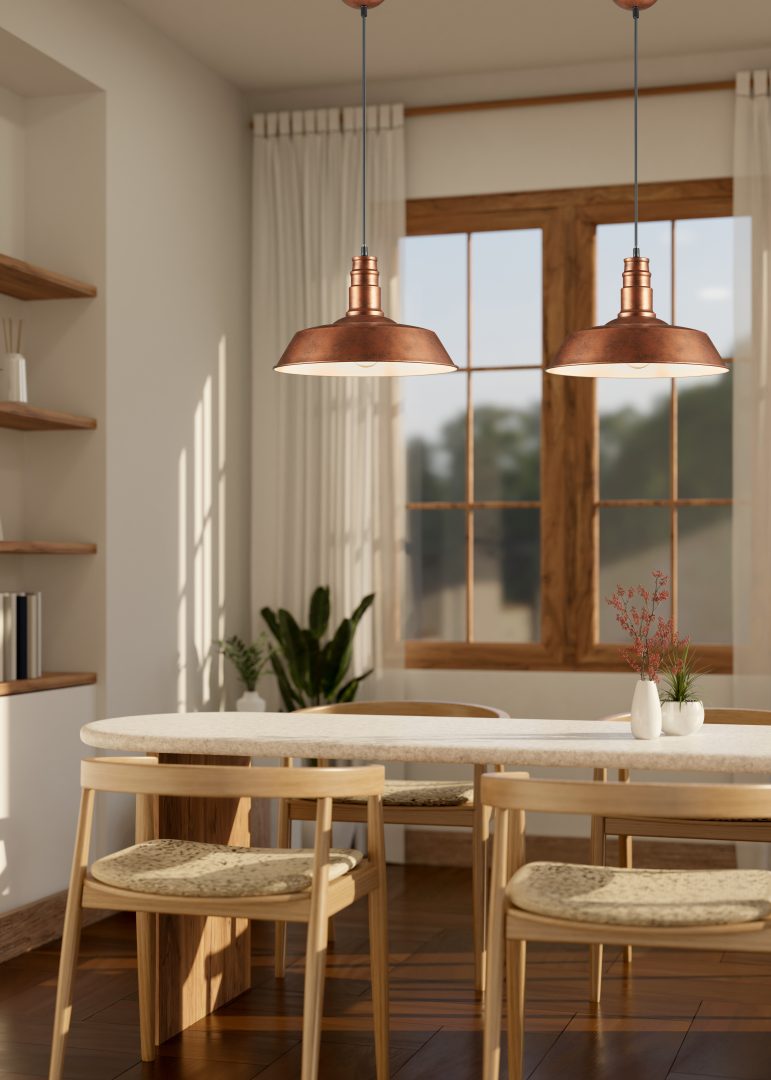 Trio Will Lámpara colgante de metal cobre antiguo R30421062