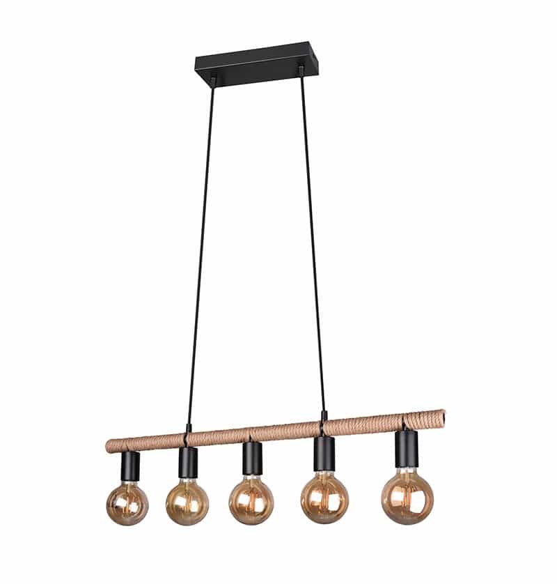 Trio Einar Lámpara colgante de metal negro mate R30605032