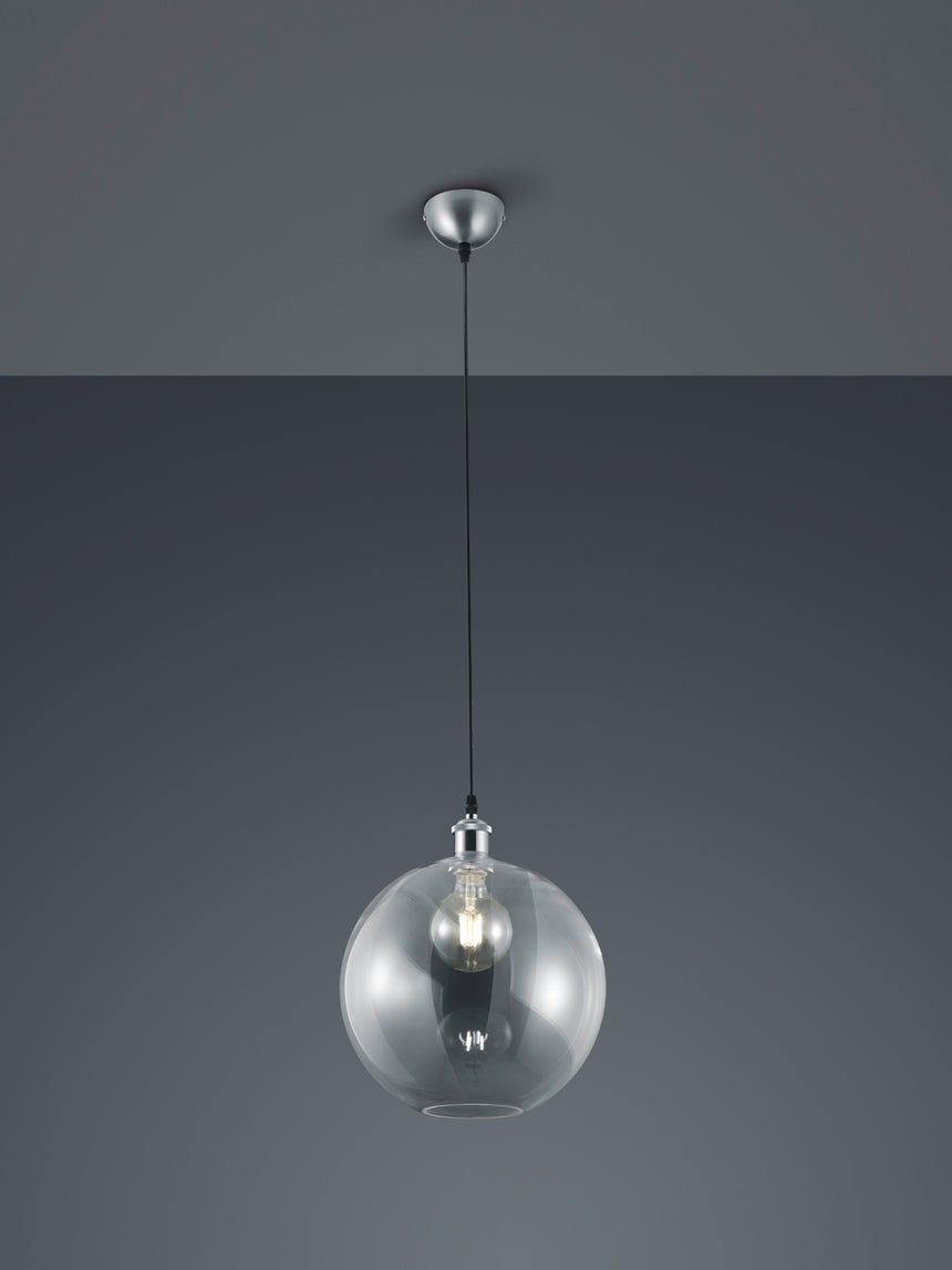 Lámpara de techo colgante Trio Dino LED níquel mate 2700K 150cm R30771007