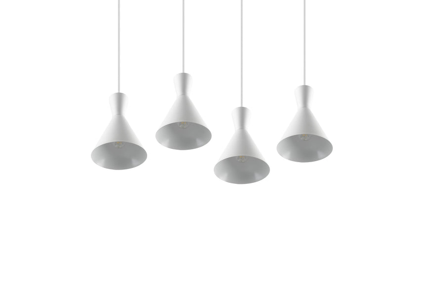 Trio Enzo Lámpara colgante de metal estera blanca R30784031