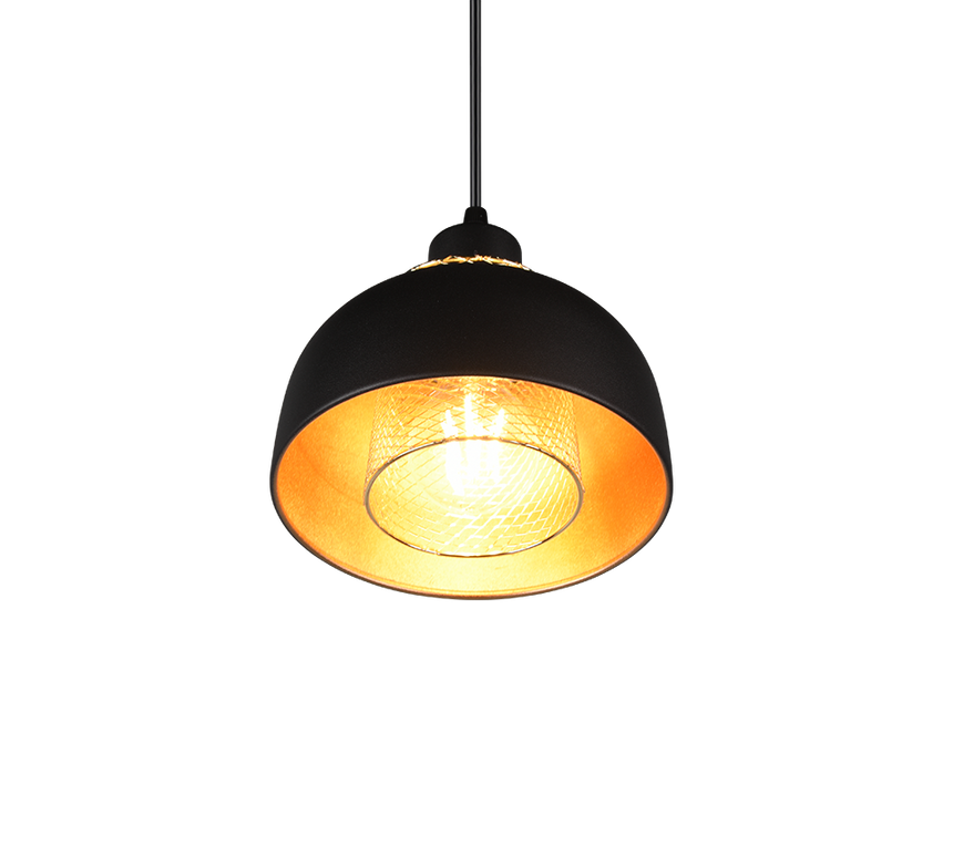 Lámpara de techo colgante Trio Punch LED negro mate 2700K 150cm R30811032