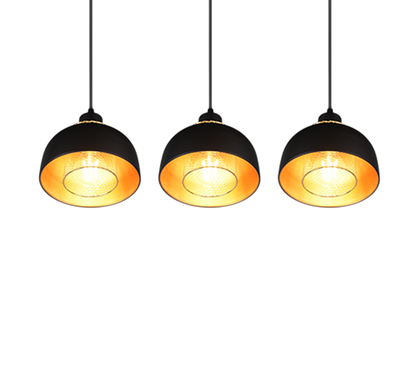 Lámpara de techo colgante Trio Punch LED negro mate 2700K 150cm R30813032