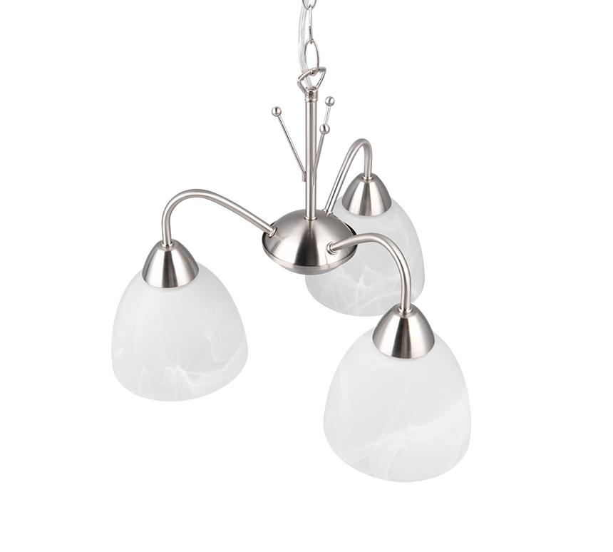 Lámpara de techo colgante Trio Dobby LED níquel mate 3000K 150cm R31053007