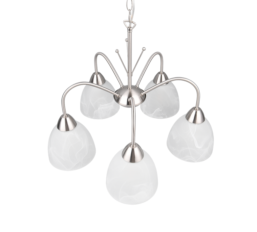 Lámpara de techo colgante Trio Dobby LED níquel mate 3000K 150cm R31055007
