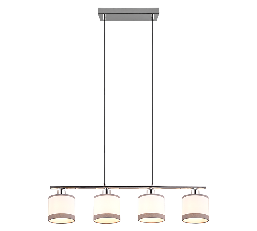 Lámpara de techo colgante Trio Davos LED cromo 2700K 150cm R31554006