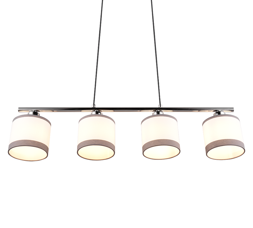 Lámpara de techo colgante Trio Davos LED cromo 2700K 150cm R31554006