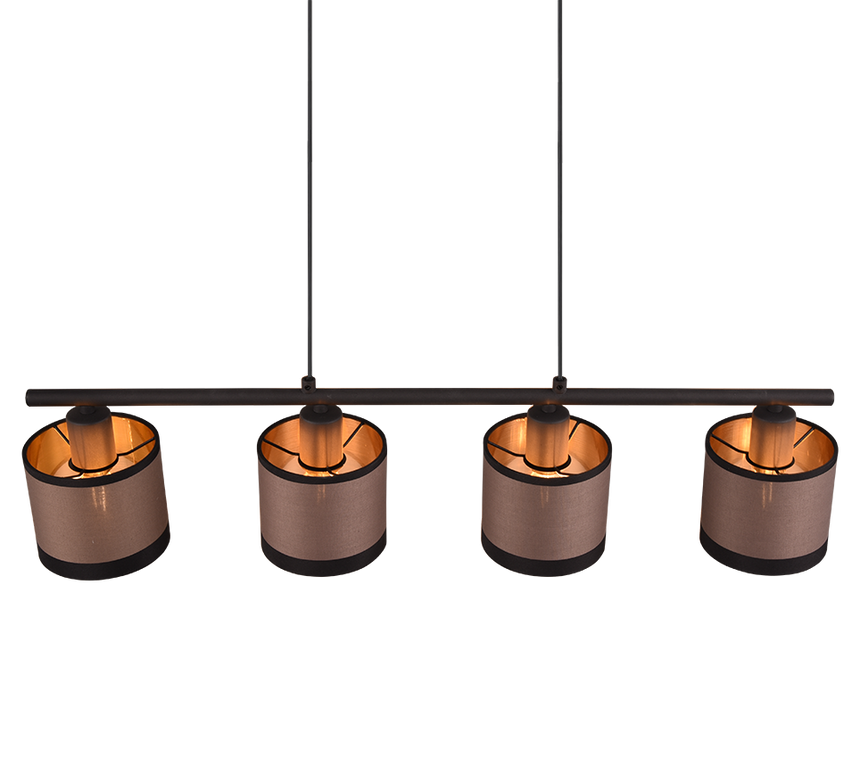 Lámpara de techo colgante Trio Davos LED negro mate 2700K 150cm R31554041