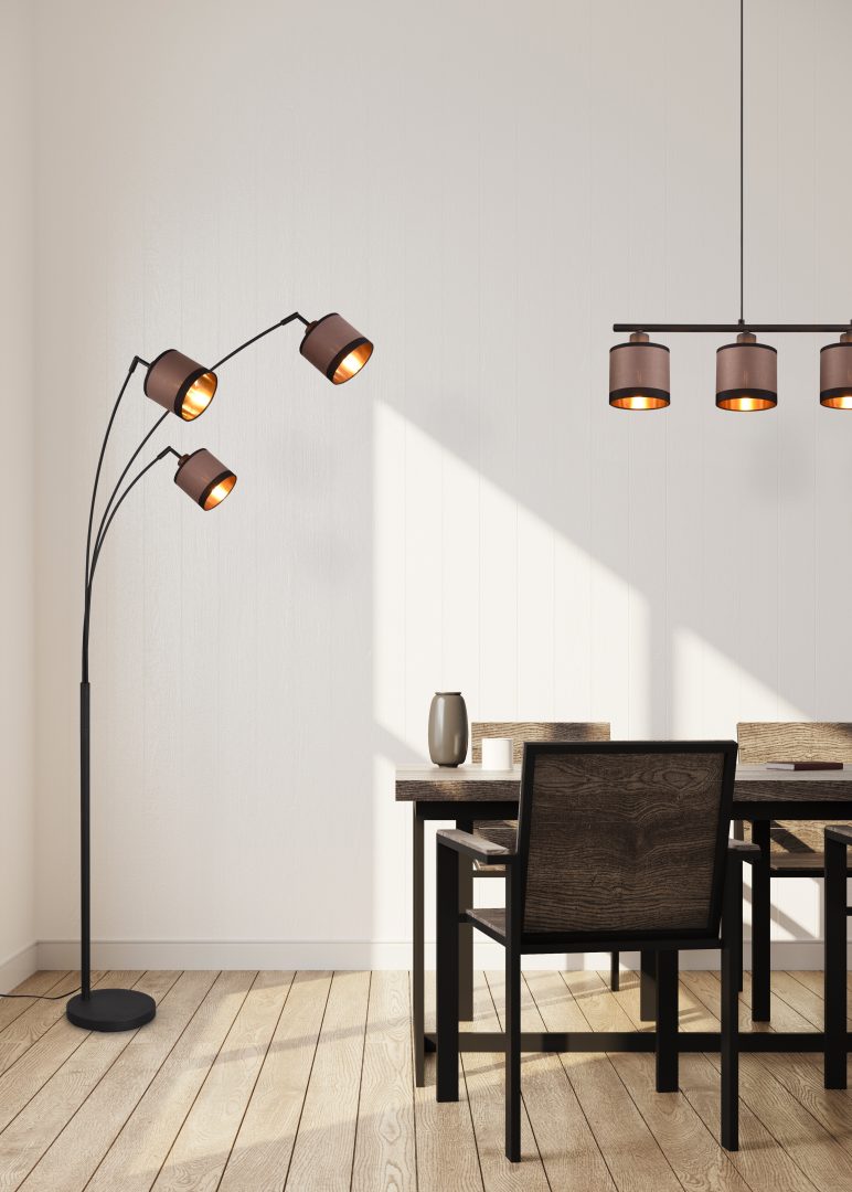 Lámpara de techo colgante Trio Davos LED negro mate 2700K 150cm R31554041