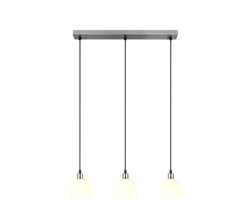 Lámpara de techo colgante Trio Molly LED níquel mate 3000K 150cm R31863007