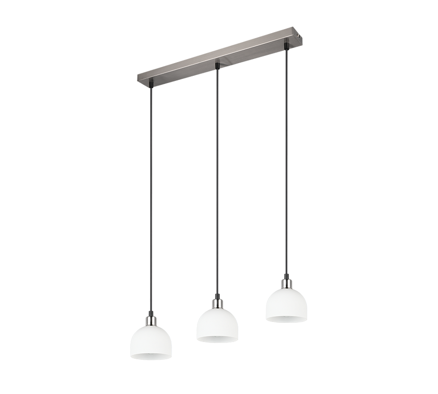 Lámpara de techo colgante Trio Molly LED níquel mate 3000K 150cm R31863007