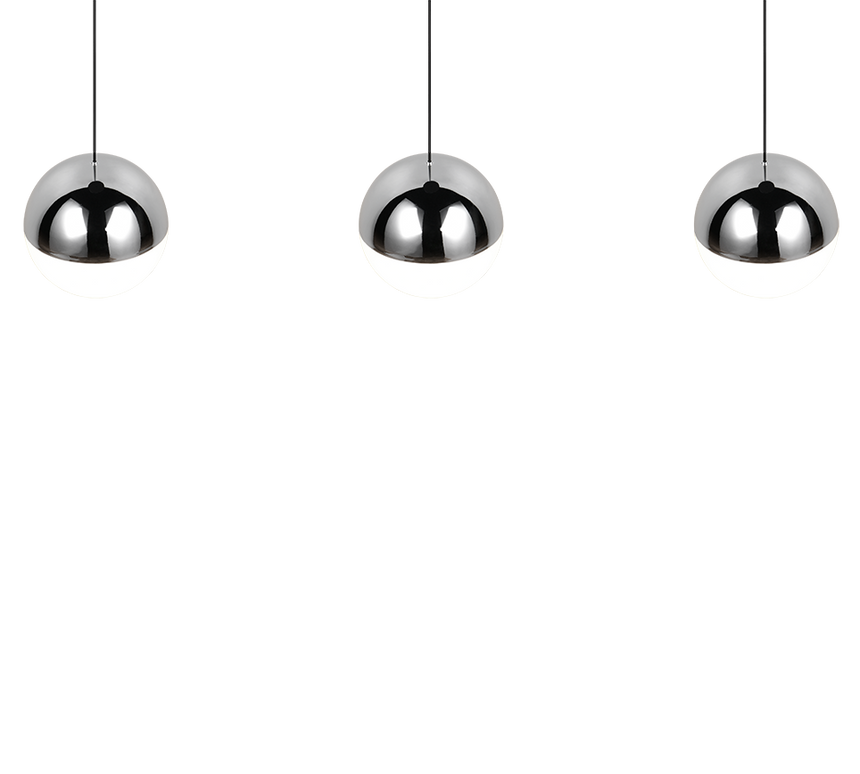 Lámpara de techo colgante Trio Senta LED cromo 4000K 150cm R33553106
