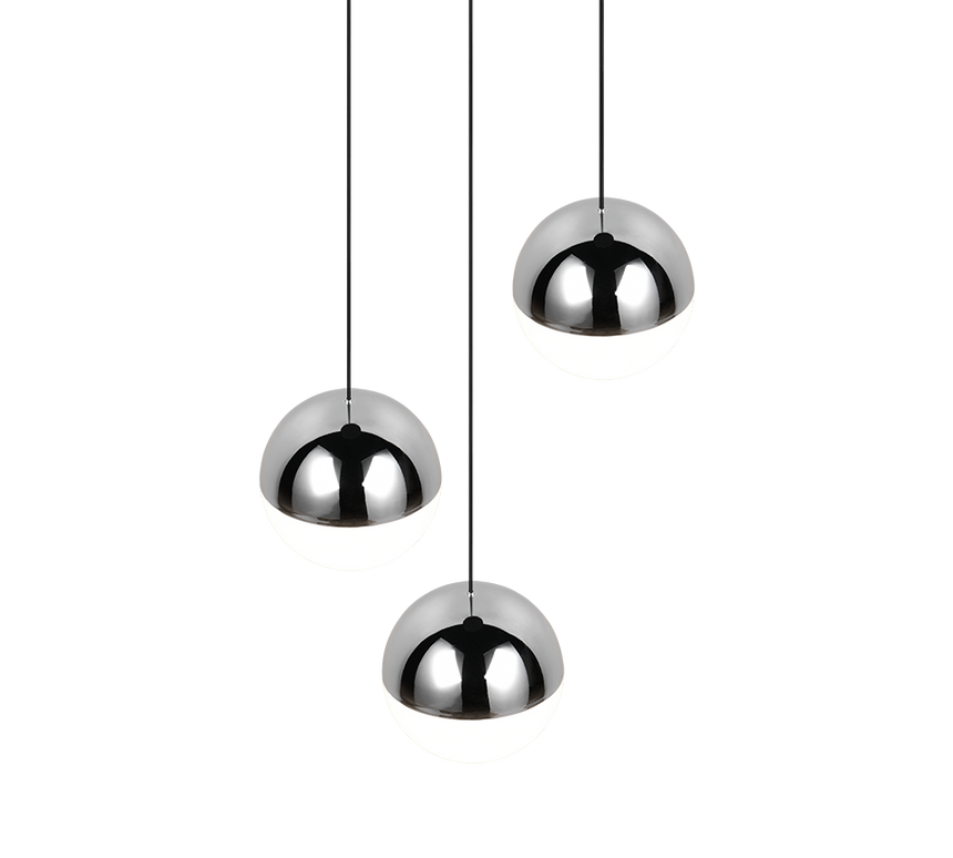 Lámpara de techo colgante Trio Senta LED cromo 4000K 150cm R33553306