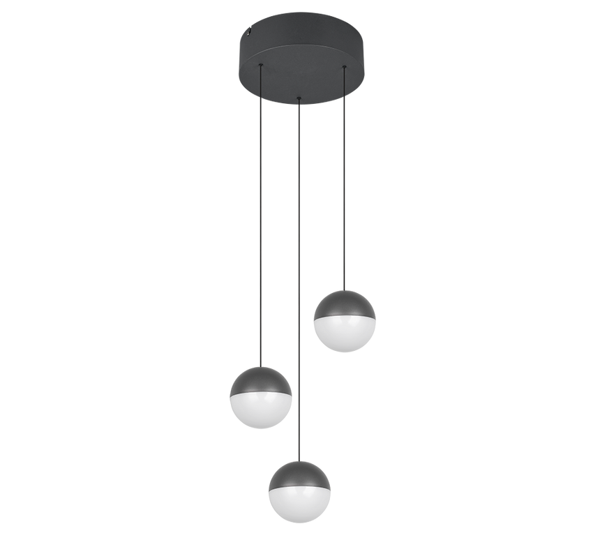 Lámpara de techo colgante Trio Senta LED antracita 3000K 150cm R33553342