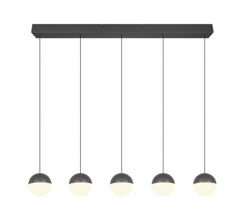 Lámpara de techo colgante Trio Senta LED antracita 3000K 150cm R33555142