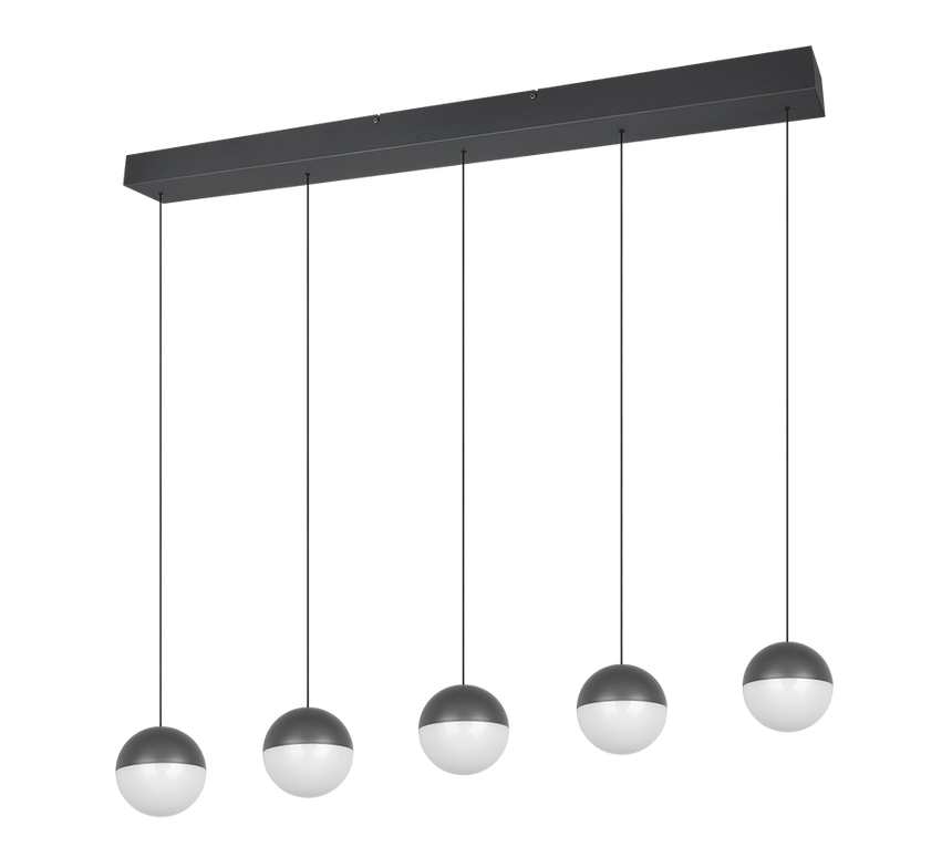 Lámpara de techo colgante Trio Senta LED antracita 3000K 150cm R33555142