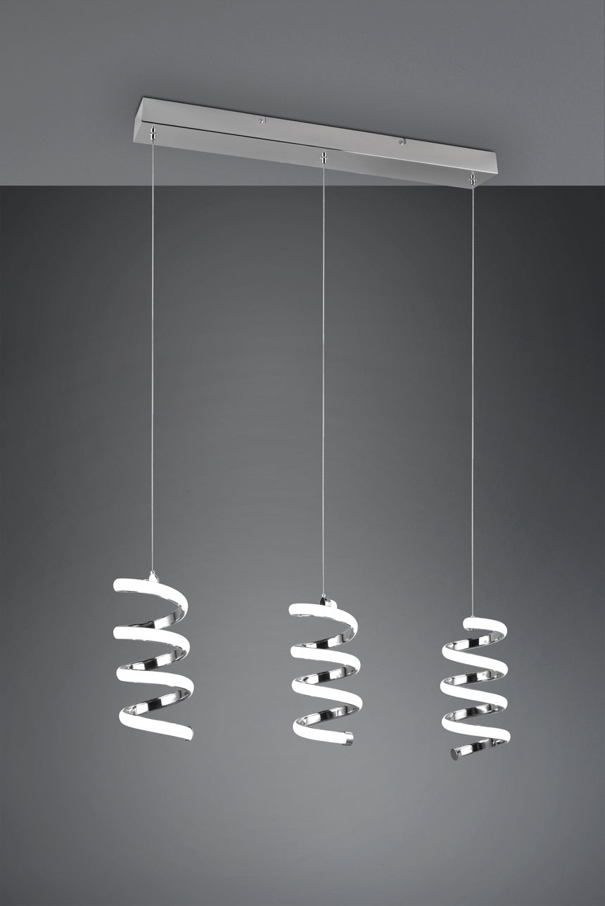 Lámpara de techo colgante Trio Laola LED cromo 4000K 150cm R34183106