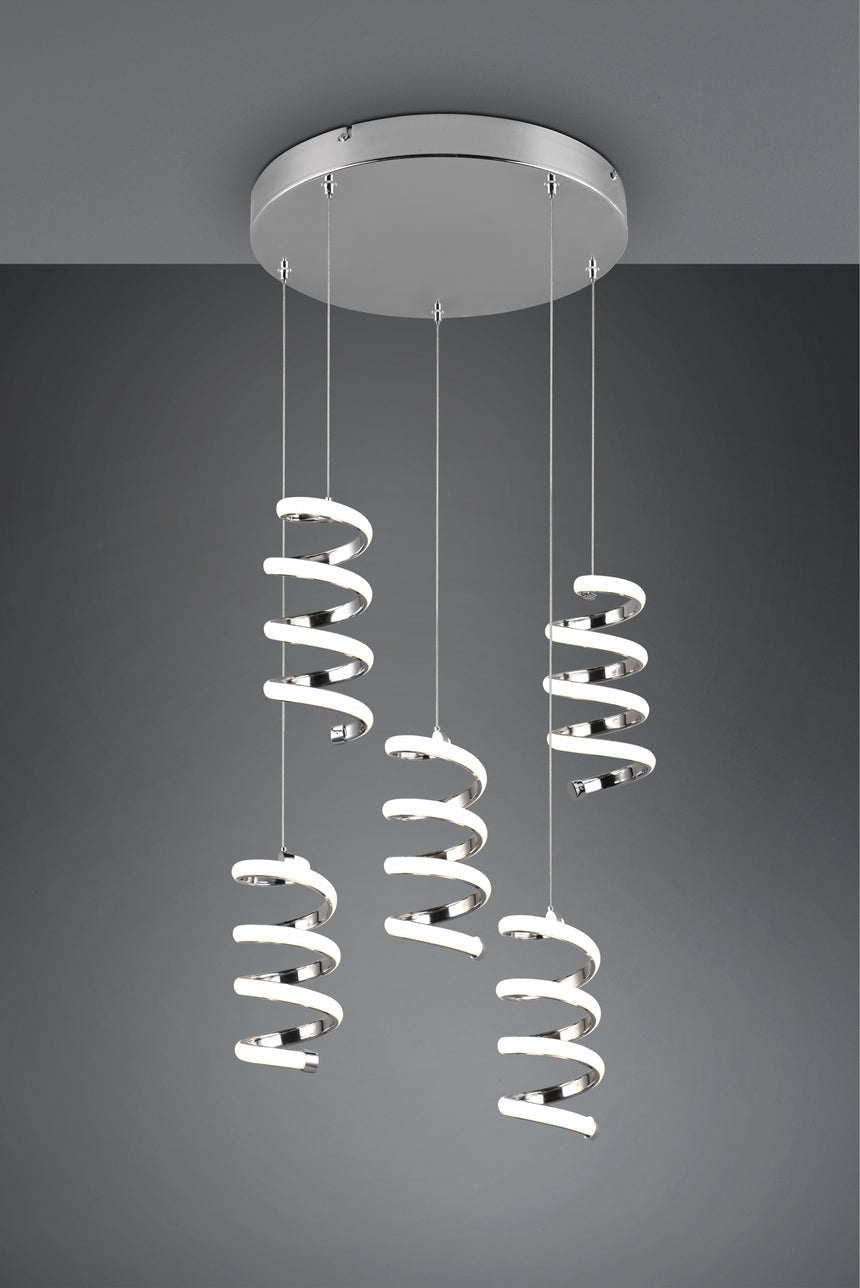 Lámpara de techo colgante Trio Laola LED cromo 4000K 150cm R34185306