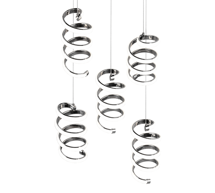 Lámpara de techo colgante Trio Laola LED cromo 4000K 150cm R34185306