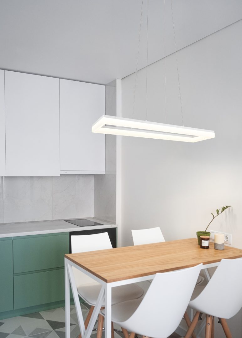 Lámpara de techo colgante Trio Camino LED blanco mate 4000K 150cm R35771131