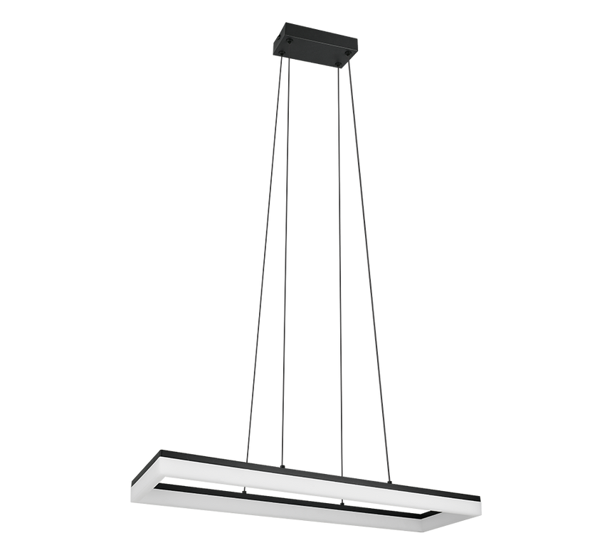 Lámpara de techo colgante Trio Camino LED negro mate 3000K 150cm R35771132