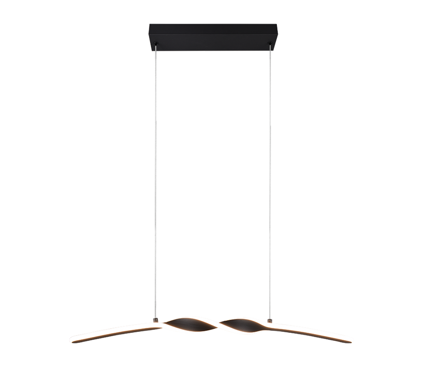 Lámpara de techo colgante Trio Ginko LED negro mate 3000K 150cm R35791132
