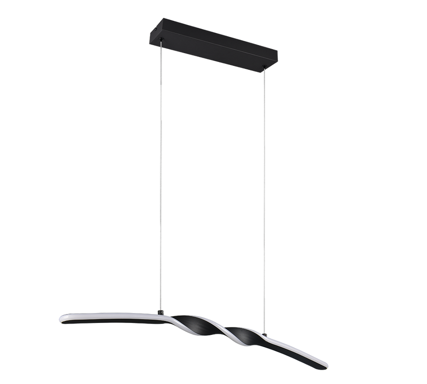 Lámpara de techo colgante Trio Ginko LED negro mate 3000K 150cm R35791132
