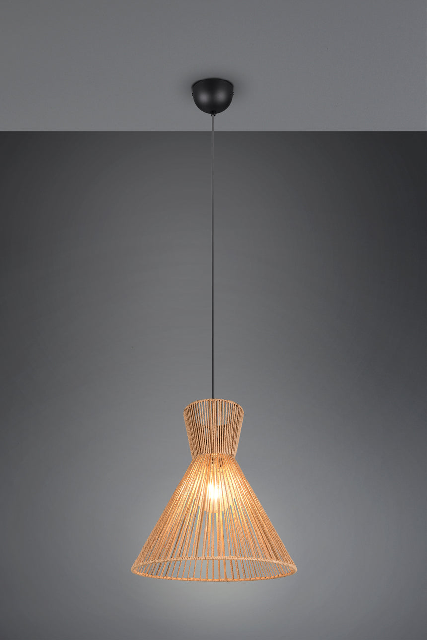 Lámpara de techo colgante Trio Rosalie LED negro mate 2700K 150cm R36191036