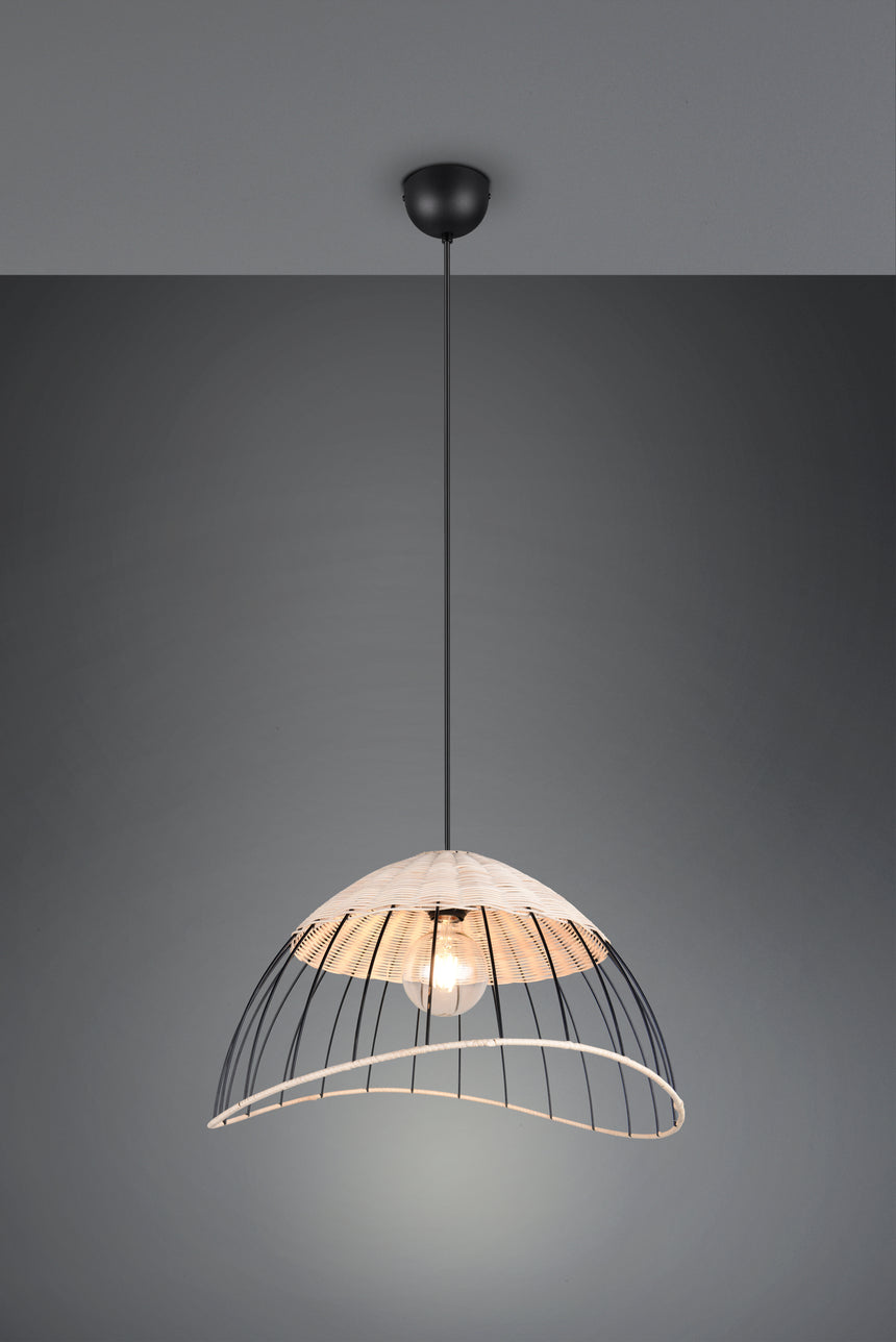 Lámpara de techo colgante Trio Sandrine LED negro mate 2700K 150cm R36211032
