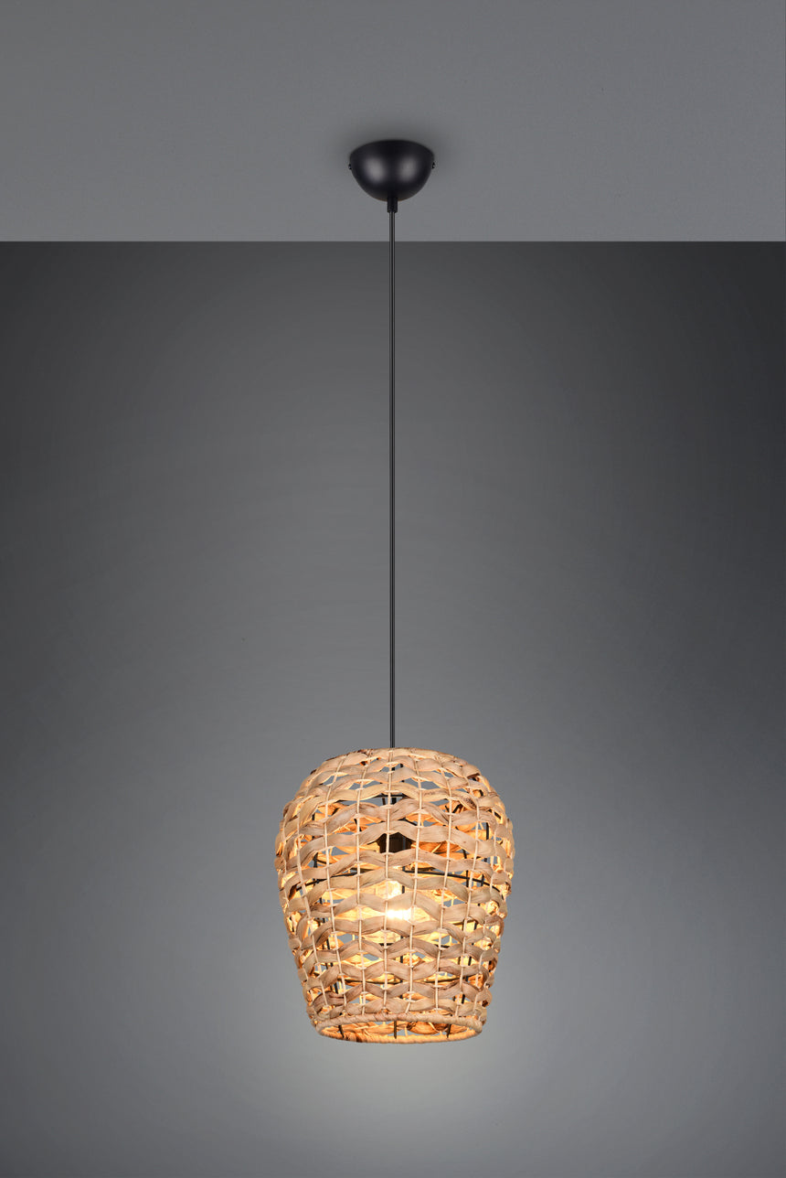 Lámpara de techo colgante Trio Jean LED negro mate 2700K 150cm R36221036